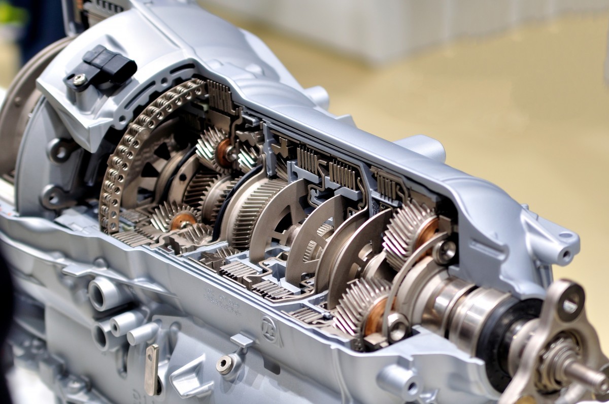 Transmission with cut out to see the inside